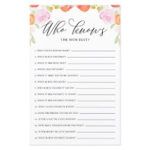 Blumenpfirsich, die Mama Best Baby Shower Game ken