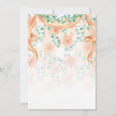 Blumenpfirsich & grüne Bannerdusche Einladung (Rückseite)