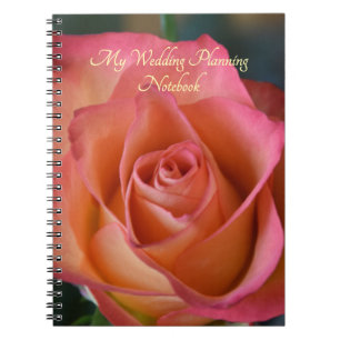 Blumenpfirsich Pink Rose Persönliches Notebook Notizblock