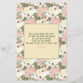 Blumenpfirsich und Cream Brautparty Bingo Flyer (Hinten)