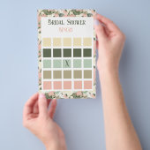 Blumenpfirsich und Cream Brautparty Bingo Flyer (Handgriff)