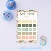 Blumenpfirsich und Cream Brautparty Bingo Flyer (Einzeln)