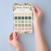 Blumenpfirsich und Cream Brautparty Bingo Flyer (Handgriff)