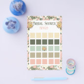 Blumenpfirsich und Cream Brautparty Bingo Flyer (Einzeln)