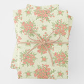 Blumenpfirsichblumen Orange Spring Blumen Geschenkpapier Set (Beispiel)