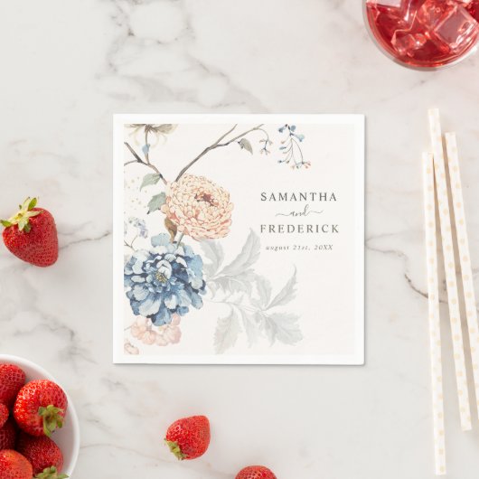 Blumenpfirsichblütenhochzeit Serviette (Beispiel)