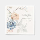 Blumenpfirsichblütenhochzeit Serviette (Vorderseite)