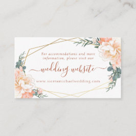 Blumenpfirsichcreme Gold Terracotta Hochzeitswebsi Begleitkarte