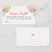 Blumenpfirsiche Kinderdusche Sprinkle Windelwanne Begleitkarte (Vorne/Hinten)