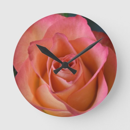 Blumenpfirsiche Rosa Wand Uhr (Vorderseite)