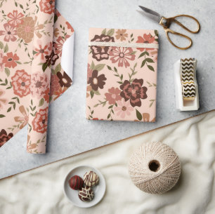 Blumenpfirsichgeschenk Geschenkpapier