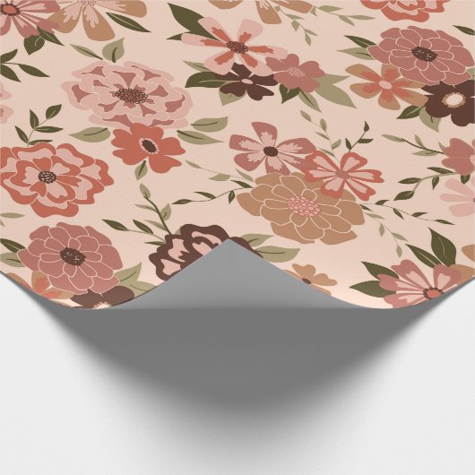 Blumenpfirsichgeschenk Geschenkpapier (Ecke)