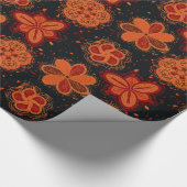 Blumenpfirsichsortierung nahtlos Muster Geschenkpapier (Ecke)