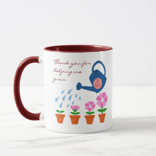Blumenpflanze wächst Danke Lehrer Geschenk Tasse