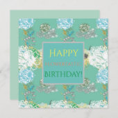 Blumenphantasie-Geburtstags-flache Karte (Vorne/Hinten)