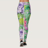 🌸 🌺 Blumenpickleball Muster XXL drucken Leggings (Rückseite)
