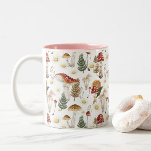 Blumenpilz Cottagecore-Muster Zweifarbige Tasse