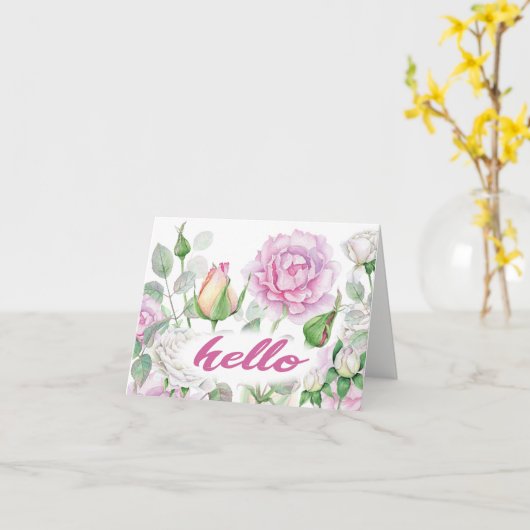 Blumenpinsel hello karte (Gelbe Blume)