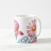 Blumenpionie & Rose Garden Art Café Tasse (VorderseiteRechts)