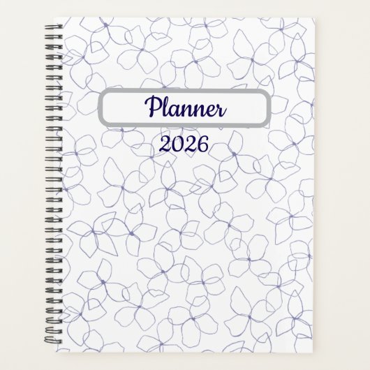 Blumenplaner – Elegantes Blumen-Thema  Planer (Vorderseite)