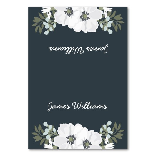 Blumenplateau Sitzkarten Weiße Blume Tischnummer (Vorderseite)