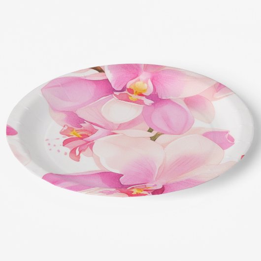 Blumenplatte Hochzeit/Dusche Pappteller (Schrägansicht)