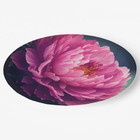 Blumenplatte Hochzeit/Dusche Pappteller (Schrägansicht)