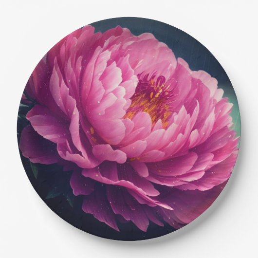 Blumenplatte Hochzeit/Dusche Pappteller (Vorderseite)