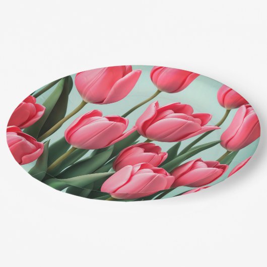 Blumenplatte Hochzeit/Dusche Pappteller (Schrägansicht)