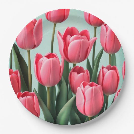 Blumenplatte Hochzeit/Dusche Pappteller (Vorderseite)