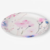 Blumenplatte Hochzeit/Dusche Pappteller (Schrägansicht)