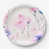 Blumenplatte Hochzeit/Dusche Pappteller (Vorderseite)