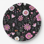 Blumenplatte Hochzeit/Dusche Pappteller (Vorderseite)