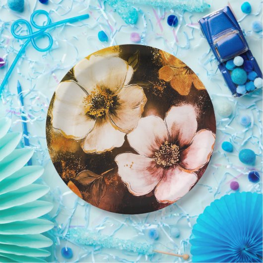 Blumenplatte Hochzeit/Dusche Pappteller (Party)