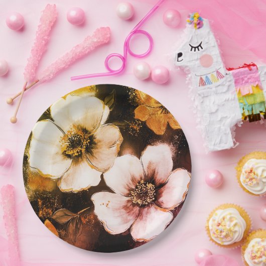 Blumenplatte Hochzeit/Dusche Pappteller (Party)