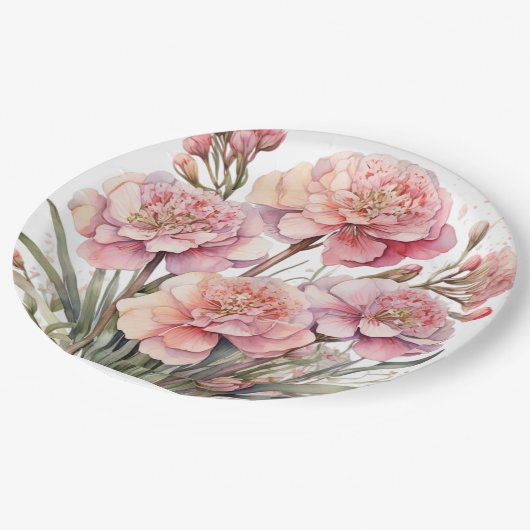 Blumenplatte Hochzeit/Dusche Pappteller (Schrägansicht)