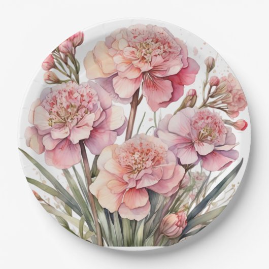 Blumenplatte Hochzeit/Dusche Pappteller (Vorderseite)