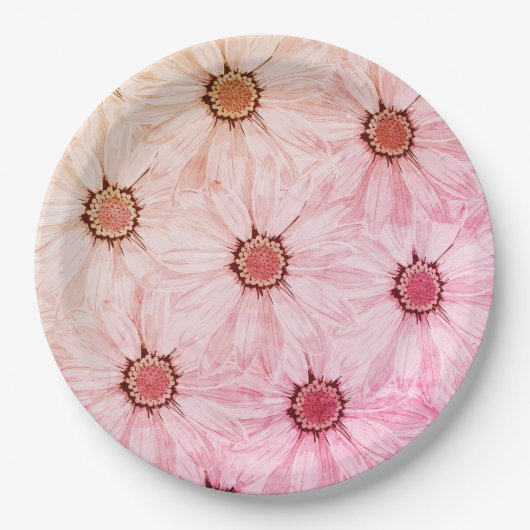 Blumenplatte Hochzeit/Dusche Pappteller (Vorderseite)