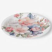 Blumenplatte Hochzeit/Dusche Pappteller (Schrägansicht)