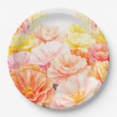 Blumenplatte Hochzeit/Dusche Pappteller (Vorderseite)