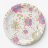 Blumenplatte Hochzeit/Dusche Pappteller (Vorderseite)