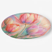 Blumenplatte Hochzeit/Dusche Pappteller (Schrägansicht)