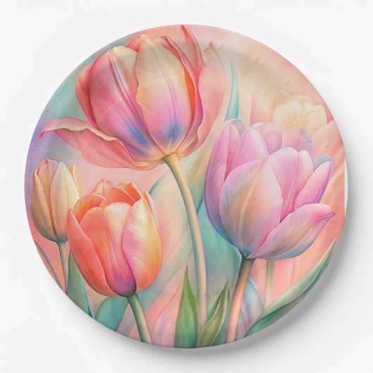 Blumenplatte Hochzeit/Dusche Pappteller (Vorderseite)