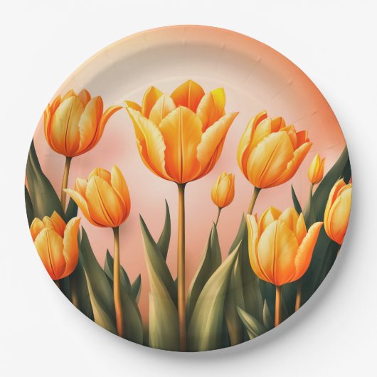 Blumenplatte Hochzeit/Dusche Pappteller (Vorderseite)