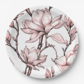 Blumenplatte Hochzeit/Dusche Pappteller (Vorderseite)