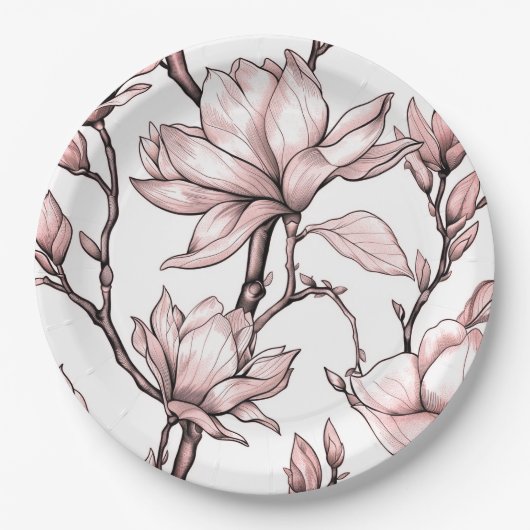 Blumenplatte Hochzeit/Dusche Pappteller (Vorderseite)