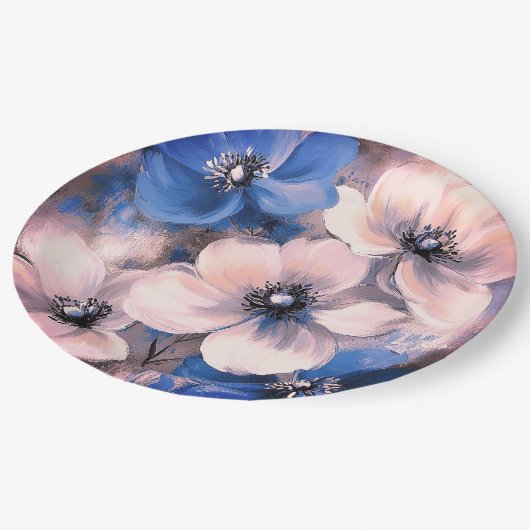 Blumenplatte Hochzeit/Dusche Pappteller (Schrägansicht)