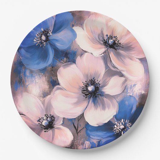 Blumenplatte Hochzeit/Dusche Pappteller (Vorderseite)