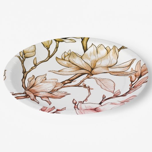 Blumenplatte Hochzeit/Dusche Pappteller (Schrägansicht)