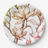 Blumenplatte Hochzeit/Dusche Pappteller (Vorderseite)